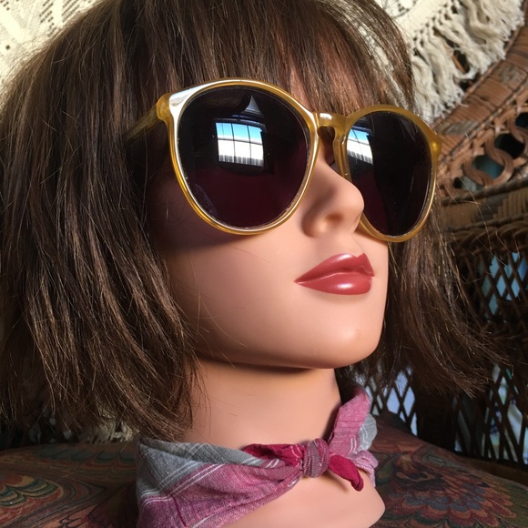 vintage mod butterfly frame dark lens hippie mid century modern shades - Picture 1 of 8